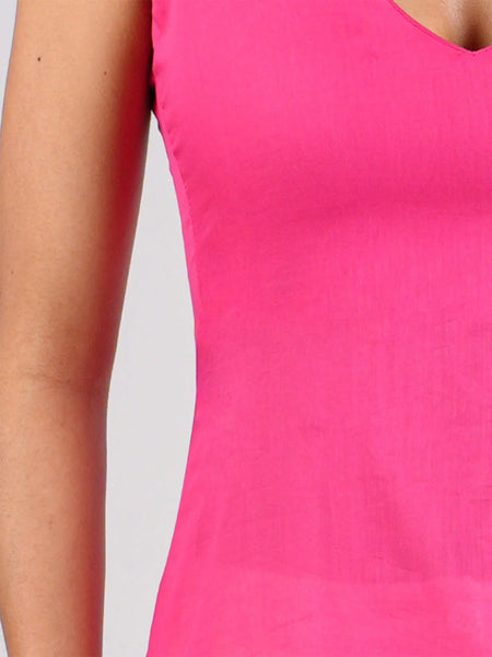 Women Pink Strappy Mul Cotton Kurta