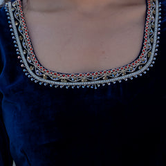 NeelMahal – A Royal Blue Handcrafted Velvet Anarkali