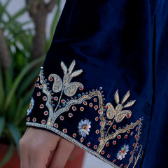 NeelMahal – A Royal Blue Handcrafted Velvet Anarkali