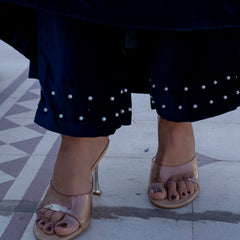 NeelMahal – A Royal Blue Handcrafted Velvet Anarkali