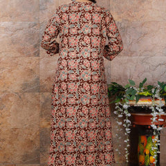 Women Brown Floral Modal Rayon Kurta