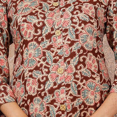 Women Brown Floral Modal Rayon Kurta