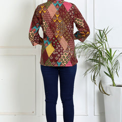 3/4 sleeve women cotton kurta back view