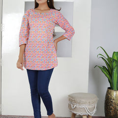 Women Multi Dot Cotton Short Kurta